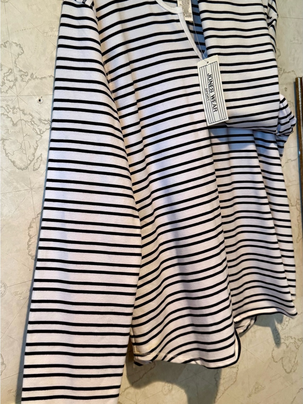 Jones Wear Sport Navy & White Striped Long Sleeve Top